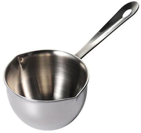Cazo De Leche Olla de leche de acero inoxidable, herramienta for hornear, olla for mantequilla, taza medidora, accesorios de cocina Para Hervir La Leche(Small Size)