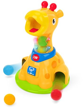 Bright Starts, Spinnin’ Spots Giraffa Giocattolo con Palline per Sviluppo Motorio e Causa-Effetto, 6+ Mesi, Unisex