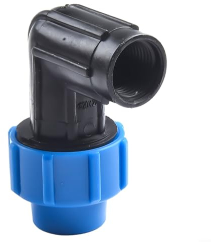 Codo de tubería de agua de 90 grados con rosca hembra para un flujo de agua eficiente en jardín y agricultura (20 mm x 1/2 pulgadas)