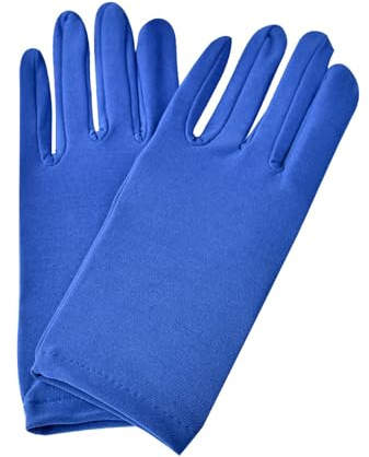 Xuamaea Elegant Polyester Evening Gloves – Versatile Dress Gloves for Weddings, Masquerade Parties, Birthdays & Special Occasions-Blue