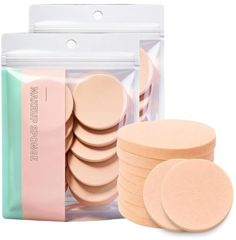 24 Pcs Makeup Sponges,Facial Sponges for Washing Face, Cosmetic Application, Soft Reusable Facial Cleansing Pads for Dry & Wet Use, Natural Skin-Friendly Sponges for Makeup Removal & Daily Skincare
