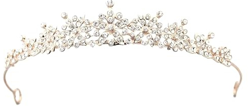 Couronne de Mariage Diadème Couronne Strass Diadème Princesse, Tiara Cristal Diadème Avec Strass, Princesse Adulte, Mariage pour Cérémonie, Bals et Fêtes, pour Votre Jour Spécial (13 cm)