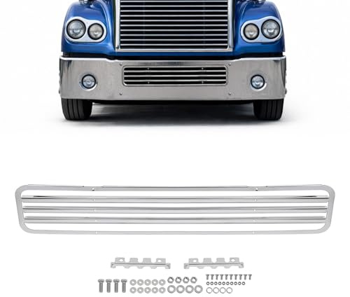 BALOCEO Front Grille Compatible with 2003-Up Freightliner Coronado 132 & Freightliner Coronado 132 Glider Truck Bumper Grill 304 Stainless Steel Silvery