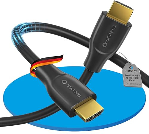 sonero PHC010 Premium certifié Câble HDMI High Speed avec Ethernet avec connecteurs design, 4 K UltraHD, 3D Full HD, 18 Gbps, HDR, 0,50m