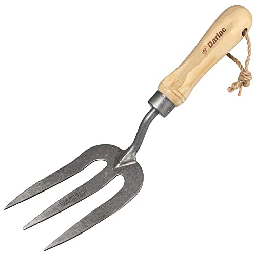 Darlac Garden Hand Fork - Garden Fork with Bamboo Handle Ideal for Weeding and General Gardening