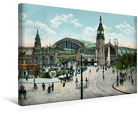Premium Textil-Leinwand 45 x 30 cm Quer-Format Hamburger Hauptbahnhof | Wandbild, HD-Bild auf Keilrahmen, Fertigbild auf hochwertigem Vlies, Leinwanddruck von Jens Siebert