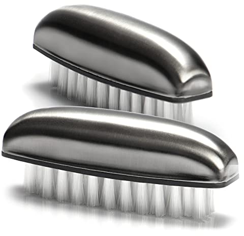 com-four 2 spazzole per lavaggio a mano in acciaio inox, neutralizzatore di odori con setole pulenti, spazzola per unghie in acciaio inox per rimuovere gli odori, spazzola per mani e unghie (02 pezzi