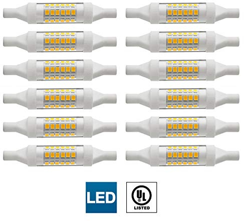 12 Pack Sunlite LED T5 Double Ended Bulb (R7s), 4.5 Watts (30 Watt Halogen Equivalent), 10,000 Hour Life Span, 3000K Warm White, UL Listed