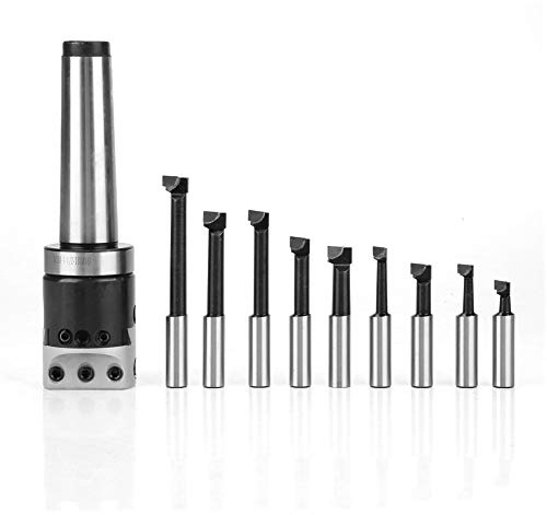 Bohrkopf- / Ausdrehkopf-Set, MT4-M16 Arbor Adapter Kegelschaft F1-12 50mm Bohrkopf 9pcs 12mm Bohrstange Set für CNC-Maschine