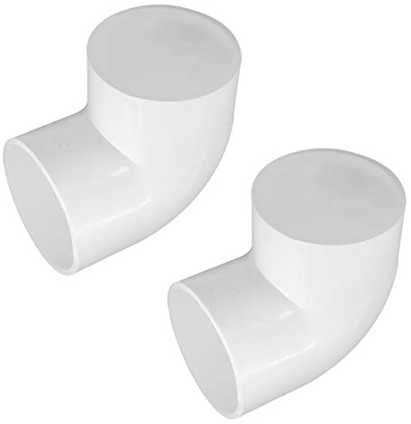 MroMax PVC-Rohrverschraubung, 75 mm, 90 Grad, Winkel, Kupplung, Verbindungsstück, Fixierung entsprechender Rohre, Weiß, 2 Stück