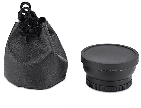 Lente, Lente Macro de conversión Universal de Gran Angular 0.45X de 52 mm para cámara, aleación de Aluminio y magnesio + Vidrio óptico con recubrimientos