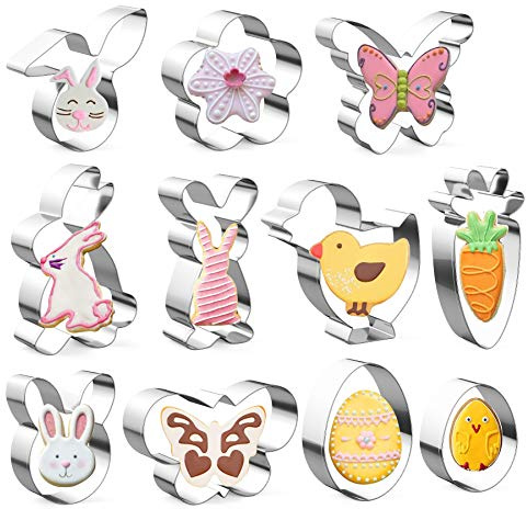 Ausstechförmchen Ostern, 11 Stück Plätzchen Ausstecher Ostern set, Ausstechform｜Ausstecher Hase｜Keksausstecher, Ideales Ostergeschenk & für Osterplätzchen