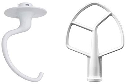 Accessoires K5ADH crochet à pâte et K5AB batteur plat convenant aux robots culinaires KitchenAid KPM5, KSM50, K5 Heavy Duty.
