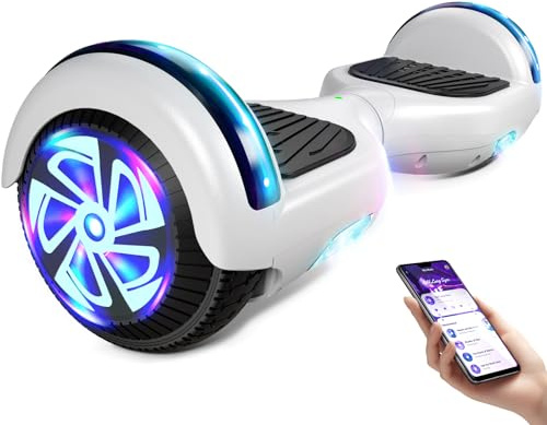 Scooter with Bluetooth Corlorful LED Lights, 6.5 Wheels, Dual 300W Motor Scooter for Kids Girls Boys Adults, All Ages