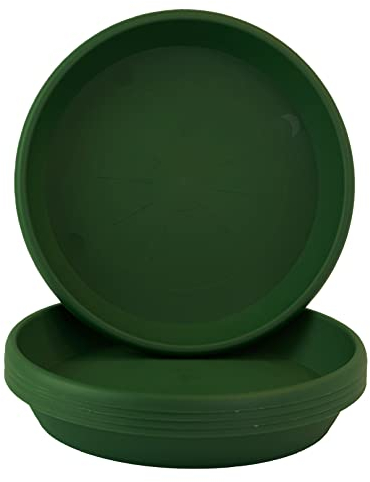 Home Garden Ornaments Blumentopf Untersetzer Set 5 Stück, Kunststoff, Pflanzenuntersetzer für Innen und Außen, Untersetzer für Pflanzkübel, viele Größen und Farben (Grün, 32 cm außen / 25 cm innen)