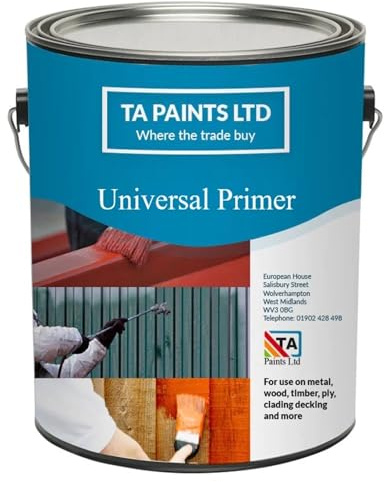TA Paints Multi-Purpose Anticorrosive Primer (1 Litre, Grey) - Easy Application Primer Undercoat - Suitable Multiple Surfaces Including Metal, Wood, Concrete, Stone and Brick