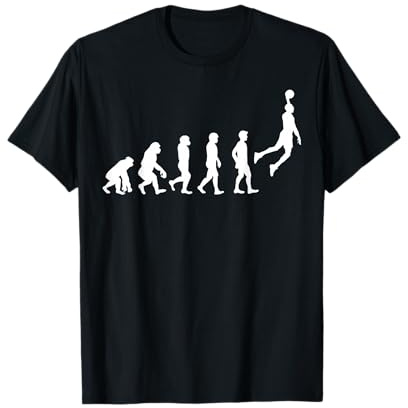 Evolution Basketball T-Shirt - Geschenke Basketballspieler Basketballer Sport - Unisex-Kinder, Unisex-Erwachsene - Schwarz - Klein - Kurzarm - Klassisch - V-Ausschnitt - Doppelt genähter Saum