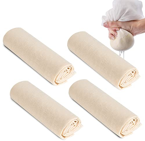 Passiertuch Käsetücher zum Abseihen 4 Stück Wiederverwendbar Käsetuch Reine Baumwolle Filtertuch Käsetücher zum Kochen Käse Machen Backen Fruchtsaft, 70CM X 70CM