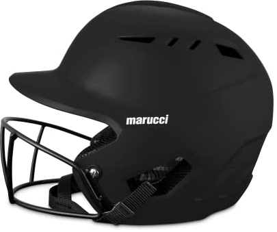 DURAVENT Fastpitch Batting Helmet with Facemask, Black, Adult Large
