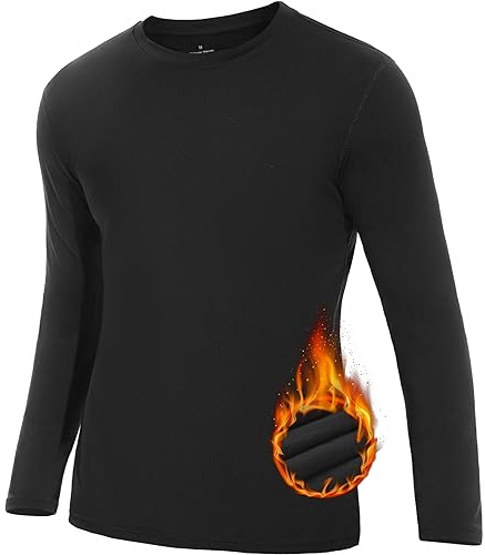 SIMIYA Mens Thermal Top Crew Neck Comfort Long Sleeve Tops