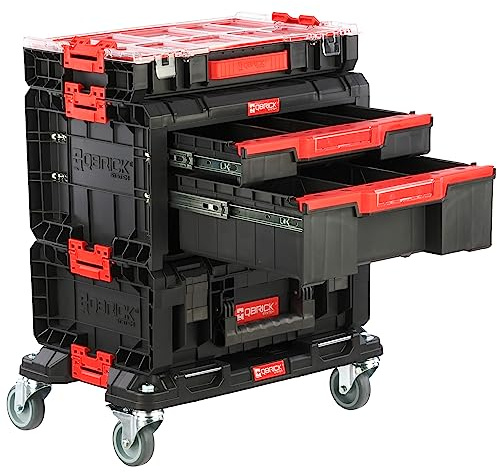 botle Cassetta degli attrezzi modulare con 2 cassette degli attrezzi su piattaforma collegate a ruote e organizer PRO