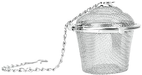 Tea Strainer Stainless Steel Mesh Tea Ball Tea Strainer Ball Tea Infuser Mesh Ball Herbal Spice Filter Soup Infuser with Chain(Small)