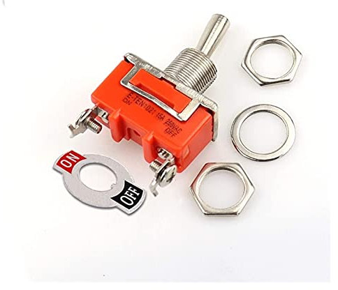 OUSIKA 1 pièces E-TEN1021 2 broches SPST 2 bornes marche-arrêt 15A 250V interrupteur à bascule Interrupteurs (Color : E Ten1021)