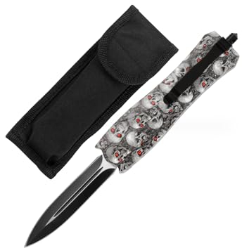 Couteau de camping avec fourreau, couteau de chasse avec lame fixe en acier inoxydable, couteau de survie en plein air pour homme et femme, couteau de chasse de 22,9 cm avec grande poignée