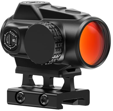 Feyachi V90 2 MOA Red Dot Visier, 1 x 25mm Leuchtpunktvisier Wasserdicht Zielfernrohr mit 0,75 Zoll Riser Mount für 20/22mm Picatinny/Weaver-Schienen