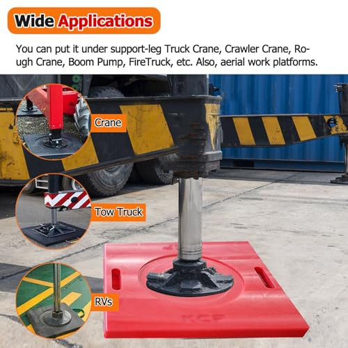Ausleger-Pad Wagenheber Gummiauflage Jack Pads 12x12 16x16 20x20 24x24 Zoll Ausleger-Pads Hochbelastbar Für Kran, Stapelbar Kran Anhänger Stabilisator Pads, Viereck Rv Nivellierpads Für Wrecker-Fahrwe