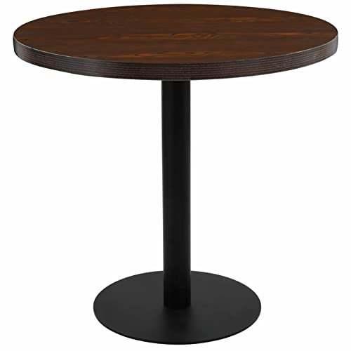 LAPOOH Bistrotisch, Stehtisch, Balkontisch, Partytisch, Biertisch, Beistelltisch, Bierkasten Tisch, Dunkelbraun 80 cm MDF