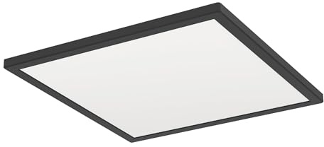 EGLO LED Deckenleuchte Rovito, runde Badezimmer Deckenlampe | mit Fernbedienung, Badlampe Decke aus Kunststoff in Schwarz und Weiß, Deckenbeleuchtung warmweiß-kaltweiß, IP44, 39x39 cm