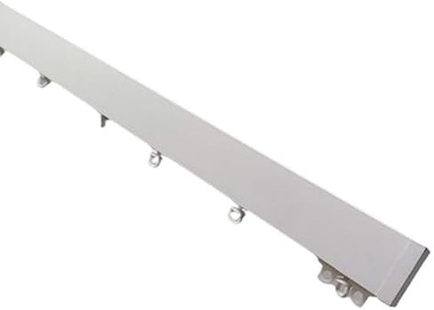 TENDE ARREDO TESSILE - Binario Tenda Soffitto Scorrevole (122 cm) Zineffa per Tenda, Binario a Onda Decorativo in Alluminio con Tappi Terminali e Occhielli in PVC per Tende su Misura (Bianco)
