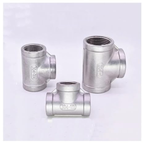 1/8 1/4 3/8 1/2 3/4 1 to 2 BSPT Euqal Female Tee 3 Ways 316 Stainless Steel Pipe Fitting Water Gas Oil IDGTTLDF(1/4)