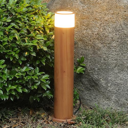 Lámpara de camino moderna IP54, impermeable, de aluminio, para paisaje, con pantalla acrílica, pilar cilíndrico para exteriores, luminaria LED tipo bolardo para patio, porche, pasarela, camino de entr