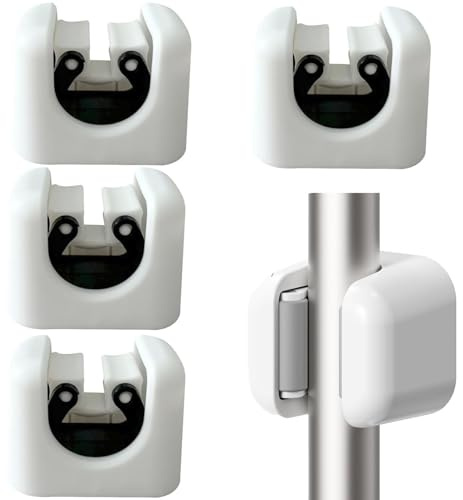 HREDZEO Besenhalter Wandhalterung,4 Pcs Wandhalter Kunststoff Wandhalter für Haus Küche Bäder Garten Weiß
