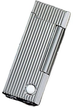 Accendino classico a butano con rotella scorrevole lateralmente, fiamma morbida antivento di alta qualità in metallo goffrato vintage, accendino portatile a gas ricaricabile con fiamma regolabile, reg