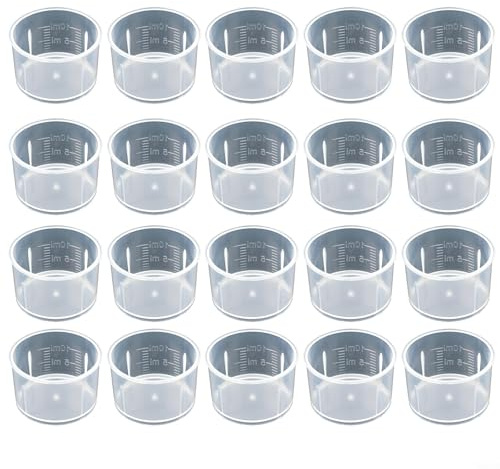 Set di 20 misurini in plastica a doppia scala, leggeri e per uso domestico o in laboratorio (10 ml)