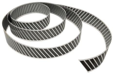 Salzmann Reflektorband zum Aufbügeln | 2.5cm x 300cm | Für Kleidung & DIY | Diagonal gestreift | Schwarz