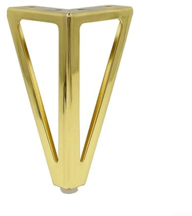 4 Pack Replacement Legs for Furniture, Iron Metal Feet with Non Slip Base, Perfect for Cabinets, Sofas, and Tables (Gold)