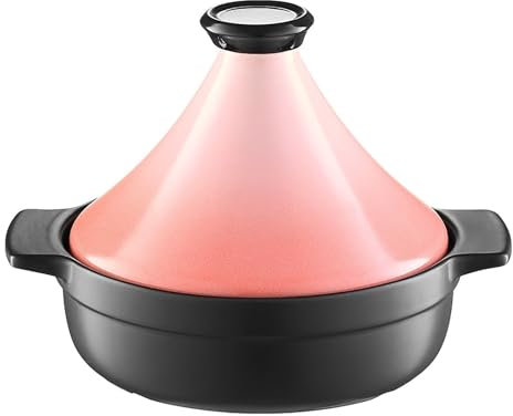 HAJHI Tajín Marroquí Con Tapa 21 Cm Tajine Marroqui Asa Cerámica Para Llama Abierta Tajina Antiadherente Cocción Lenta Marisco