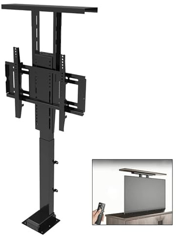 Motorized TV Floor Stand - Electric Lift System for 42-70 Inch Screens, Auto-Adjustable Height, Space-Saving Design for Home & Office