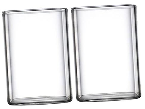 ERINGOGO Set Pratiche 2 Tazze Trasparente e Vetro Colazione in Borosilicato Pezzi 280ml Resistenti per Succhi di Frutta e Caffè