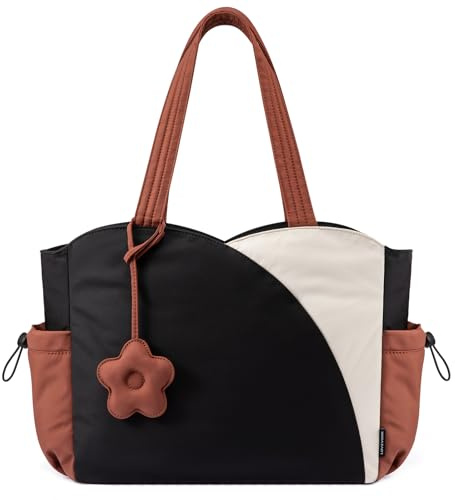 LOVEVOOK Shopper Tasche Damen, Leicht Puffer Taschen Tote Bag Handtaschen Arbeitstasche, Groß 15,6 Zoll Laptoptasche Süß Tragetasche Schultertasche Lehrertasche für Arbeit Uni Schule Reise