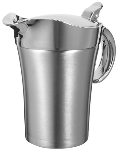 Homoyoyo Saucière Isotherme en Acier Inoxydable 750 Ml Double Isolation Thermique Bec Verseur Anti-Goutte pour Sauces Steak et Repas à Domicile