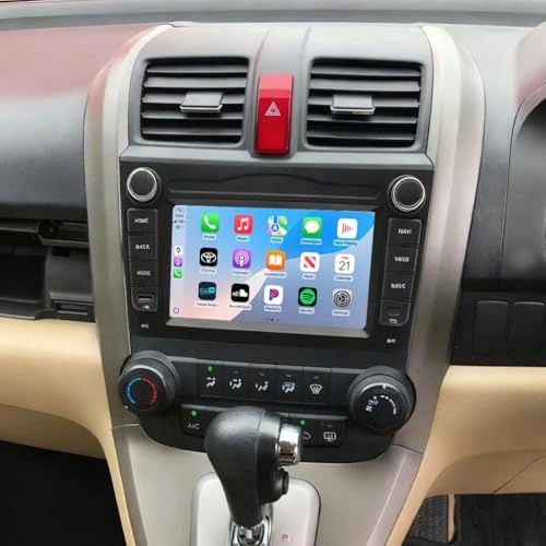 Android 14 Car Radio Stereo Compatible for CRV 2007-2011 7in IPS Touch Screen 4+64G Car Radio Receiver with Wireless Carplay Android Auto GPS Navi Bluetooth Wifi HiFi BT SWC FM Backup Camera