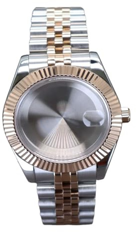 1 st 36 mm 39 klockfodral Silver Rose Gold Armband i rostfritt stål for Nh34 Nh35 Nh36 Nh38 for Miyota 8215 Movement(Silver Rose Gold 3,36mm NH35 34)