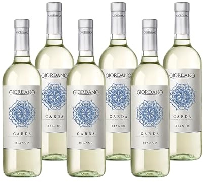 Giordano Vini - Set Vino 6 Bottiglie 4500ml, GARDA DOC BIANCO 2024, Vino Bianco Pregiato Da Regalare, Confezioni Vino Degustazione Italia Luce del Garda