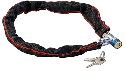 Mobility Scooter Chain Lock 80cm Anti Theft Padlock for Bike Motorcycle | Alloy Steel Thickened Links, Nylon Scratch-Free Sleeve, Cylinder Anti-Pick, 80cm Flexible Length, for Gate Fence & Travel