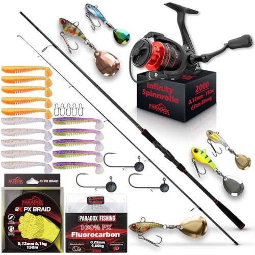 Paradox Fishing Firetiger Spinnrute I 2,1m/2,4m/2,7m I 5-20g/ 15-35g/ 20-60g I Barsch Rute I Zanderrute I Hecht Rute - Spinnruten